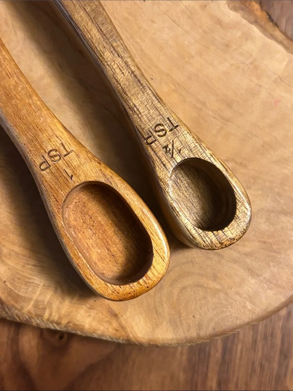 Man Hungry 2-Piece Handcrafted Wooden Measuring Spoon Set
